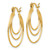 14K Yellow Gold Polished Circles Hoop Earrings, 25 mm - View 2