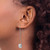 Rhodium-Plated 14K White Gold Chain with Diamond-Cut 8 mm Puffed Donut Bead Dangle French Hook Drop French Wire Earrings, 51 mm Long - View 3