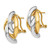 14K Two-Tone Gold Swirl Omega Back Stud Earrings, 24 mm - View 2