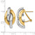 14K Two-Tone Gold Swirl Omega Back Stud Earrings, 24 mm - View 4