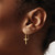 14K Yellow Gold Cross Dangle French Hook Drop French Wire Earrings - View 3