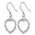 Sterling Silver Rhodium-Plated-Pltd Textured Heart Shepherd Hook Drop French Wire Earrings, 33 mm - View 2