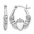 Sterling Silver Rhodium-Plated Polished Claddagh Hoop Earrings, 22.5 mm