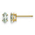 14K Yellow Gold 6 x 3 Marquise Checker-Cut Green Quartz Stud Earrings, 7 mm