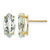 14K Yellow Gold 10 x 5 Marquise Checker-Cut Green Quartz Stud Earrings, 11 mm