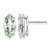 Rhodium-Plated 14K White Gold Marquise 4-Prong 12 x 6 mm Checker-Cut Green Quartz Stud Earrings, 13 mm Long