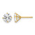 14K Yellow Gold Polished 6.00 mm Round Cubic Zirconia Stud Stud Earrings, 6 mm Long