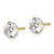 14K Yellow Gold Polished 6.00 mm Round Cubic Zirconia Stud Stud Earrings, 6 mm Long - View 2