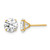 14K Yellow Gold Polished 7.00 mm Round Cubic Zirconia Stud Stud Earrings, 7 mm Long
