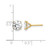 14K Yellow Gold Polished 7.00 mm Round Cubic Zirconia Stud Stud Earrings, 7 mm Long - View 3