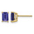 14K Yellow Gold 6 x 4 mm Emerald Cut Tanzanite Stud Earrings, 7 mm Long