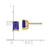 14K Yellow Gold 6 x 4 mm Emerald Cut Tanzanite Stud Earrings, 7 mm Long - View 2