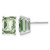 Rhodium-Plated 14K White Gold 9 x 7 mm Octagon Checker-Cut Green Quartz Stud Earrings, 9 mm Long