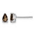 Rhodium-Plated 14K White Gold 5 x 3 Pear Checker-Cut Smoky Quartz Stud Earrings, 6 mm