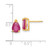 14K Yellow Gold 8 x 5 mm Pear Ruby Stud Earrings, 9.3 mm Long - View 2