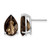 Rhodium-Plated 14K White Gold 12 x 8 Pear Checker-Cut Smoky Quartz Stud Earrings, 14 mm