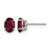 Rhodium-Plated 14K White Gold 7 x 5 mm Oval Lab-Created Ruby Stud Earrings, 7 mm Long