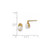 14K Yellow Gold 4-5 mm White Button Cultured Freshwater Pearl Post Dangle Stud Earrings, 8.49 mm Long - View 2