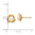14K Yellow Gold 4-5 mm Round White Cultured Freshwater Pearl Flower Stud Earrings, 8.3 mm Long - View 4