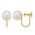 14K Yellow Gold Polished 7-8 mm Round Cultured Akoya Pearl Non-Pierced Stud Earrings, 16 mm Long