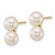 14K Yellow Gold Polished 6-7 mm White Round Double Cultured Akoya Pearl Stud Earrings, 13 mm Long - View 2