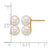 14K Yellow Gold Polished 6-7 mm White Round Double Cultured Akoya Pearl Stud Earrings, 13 mm Long - View 3