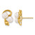 14K Yellow Gold Polished 5-6 mm Button White 2-Cultured Freshwater Pearl Stud Earrings, 13.9 mm Long