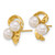 14K Yellow Gold Polished 5-6 mm Button White 2-Cultured Freshwater Pearl Stud Earrings, 13.9 mm Long - View 2