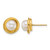 14K Yellow Gold Polished 6-7 mm Button White Cultured Freshwater Pearl Stud Earrings, 10.9 mm Long