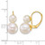 14K Yellow Gold Polished 6-9 mm Round White 2-Cultured Freshwater Pearl Leverback Drop Earrings, 14.8 mm Long - View 3