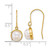 14K Yellow Gold Polished 6-7 mm Button White Cultured Freshwater Pearl Dangle Shepherd Hook Drop French Wire Earrings, 21 mm Long - View 3
