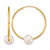 14K Yellow Gold Polished 6-7 mm Semi-Round White Cultured Freshwater Pearl Endless Hoop Earrings, 26 mm Long