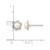 Rhodium-Plated Madi K 14K White Gold 3-4 mm White Button Cultured Freshwater Pearl Flower Stud Earrings, 7 mm Long - View 4