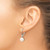 Rhodium-Plated 14K White Gold 7-8 mm White Round Cultured Freshwater Pearl Dangle Leverback Drop Earrings, 24.8 mm Long - View 3