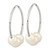 Rhodium-Plated 14K White Gold 6-7 mm White Semi-Round 3 Cultured Freshwater Pearl Hoop Earrings, 25 mm Long - View 2