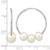 Rhodium-Plated 14K White Gold 6-7 mm White Semi-Round 3 Cultured Freshwater Pearl Hoop Earrings, 25 mm Long - View 4