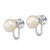 Rhodium-Plated 14K White Gold 7-8 mm White Round Cultured Freshwater Pearl Non Pierced Stud Earrings, 13.5 mm Long - View 2
