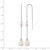 Rhodium-Plated 14K White Gold Polished 4-5 mm Near Round and 7-8 mm Teardrop White Cultured Freshwater Pearl and Chain Threader Dangle Earrings - View 3