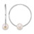 Rhodium-Plated 14K White Gold Polished 6-7 mm Semi-Round White Cultured Freshwater Pearl Endless Hoop Earrings, 26 mm Long