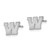 Sterling Silver Rhodium-Plated Brushed Letter W Initial Stud Earrings - View 2