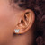 Sterling Silver Rhodium-Plated Brushed Letter W Initial Stud Earrings - View 3