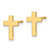 14K Yellow Gold Polished Cross Stud Earrings, 10 mm - View 2