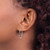 Rhodium-Plated 14K White Gold 1.2 x 20 mm Satin Diamond-Cut Endless Tube Hoop Earrings - View 3