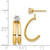 14K Yellow Gold Hollow Polished J-Hoop Jackets with 4 mm Cubic Zirconia Stud Earrings, 18 mm Long - View 4