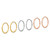 14K Tri-Color Gold Polished 1.2 x 16 mm Endless Tube Hoop Earrings, Set of 3 Pairs - View 2