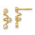 14K Yellow Gold Polished Cubic Zirconia Spiral Post Dangle Earrings, 13 mm