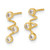 14K Yellow Gold Polished Cubic Zirconia Spiral Post Dangle Earrings, 13 mm - View 2