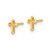 14K Yellow Gold Polished Cross Stud Earrings, 6.2 mm - View 2