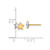 14K Yellow Gold with Rhodium Polished Double Star Stud Earrings, 5.7 mm - View 3