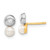 14K Yellow Gold & White Rhodium-Plated Cultured Freshwater Pearl & Cubic Zirconia Stud Earrings, 9 mm